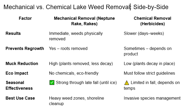 Mechanical vs. Chemical Lake Weed Removal Comparison