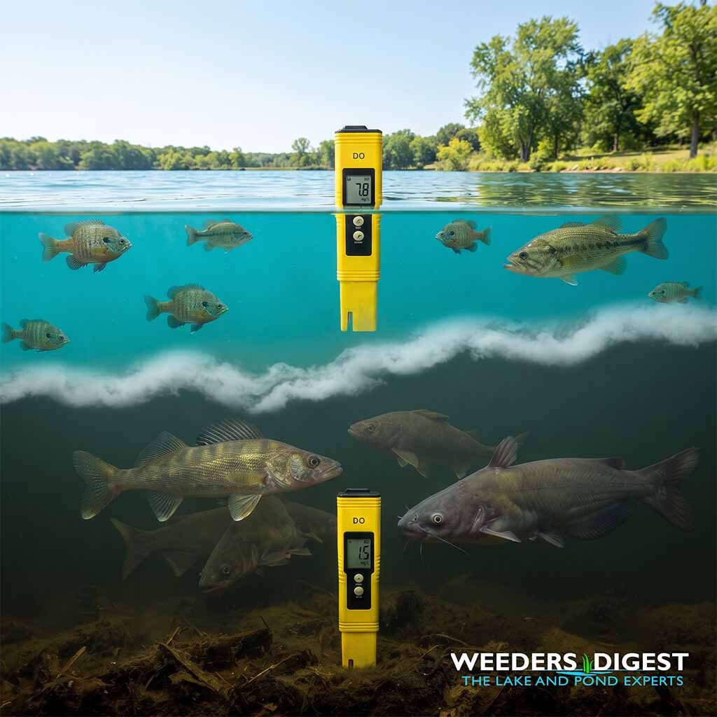 <p>Navigating Our Waters: How August Oxygen Depletion Forces Fish into New Zones</p>
<p>As August arrives, shifting oxygen levels and intense summer heat force fish into distinct vertical zones within our lakes and ponds. During peak summer stratification, declining dissolved oxygen levels in deep waters force...</p>
<p><a href="/lake-and-pond-science/navigating-our-waters-how-august-oxygen-depletion-forces-fish-into-new-zones/">Read more</a></p>